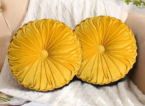 Velvet Round Throw Pillow (Set of 2)