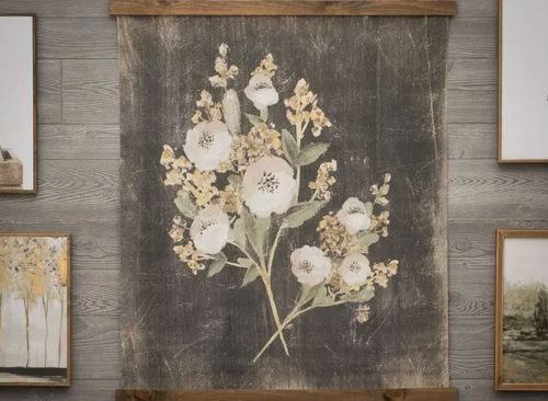 Vintage Flowers Tapestry Canvas Wall Decor