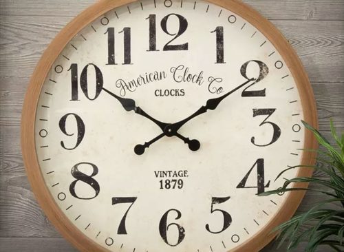 Vintage Modern Wood Wall Clock