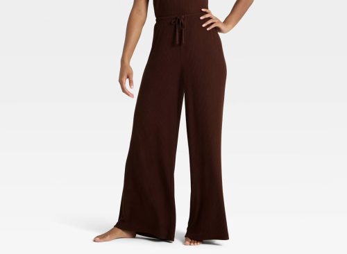 Women's Cozy Ribbed Wide Leg Pants - Auden™