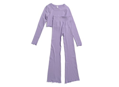 YOGALICIOUS Big Girls 2pc Seamless Long Sleeve And Flare Leggings Set