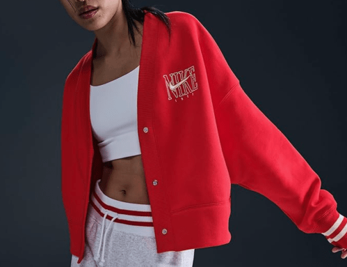 red Nike Graphic Cardigan