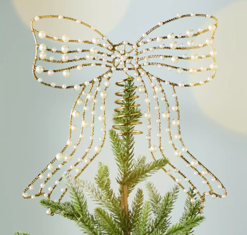 pearl bow tree topper