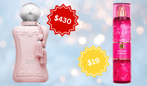 Parfums de Marly perfume Delina and Bath & Bod Works fragrance Covered in Roses