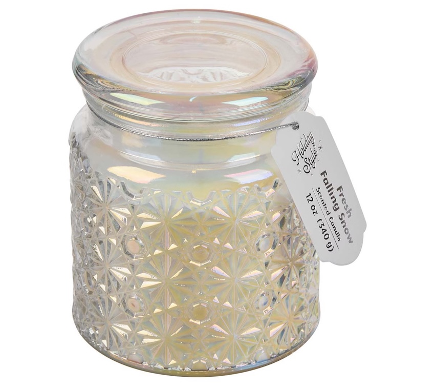 Holiday Style Christmas Iridescent Jar Candle