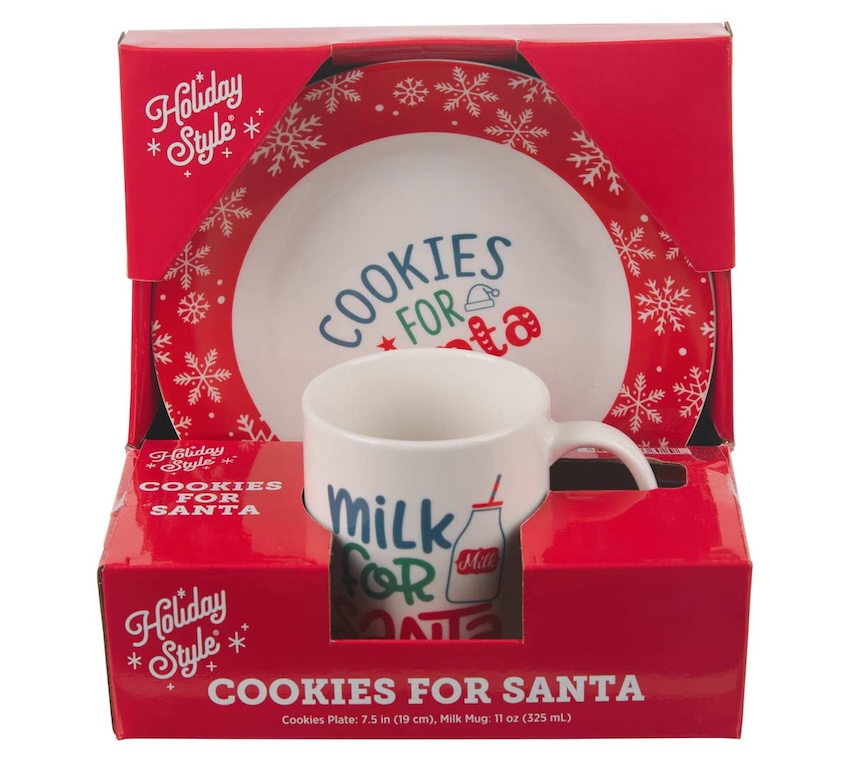 'Cookies For Santa' Plate and 'Milk For Santa' Mug Set