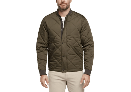 men's green quilted coat