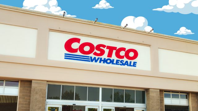 Costco store with a clouds background