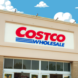 Costco store with a clouds background
