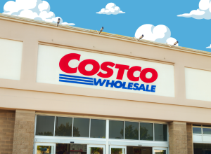 Costco store with a clouds background