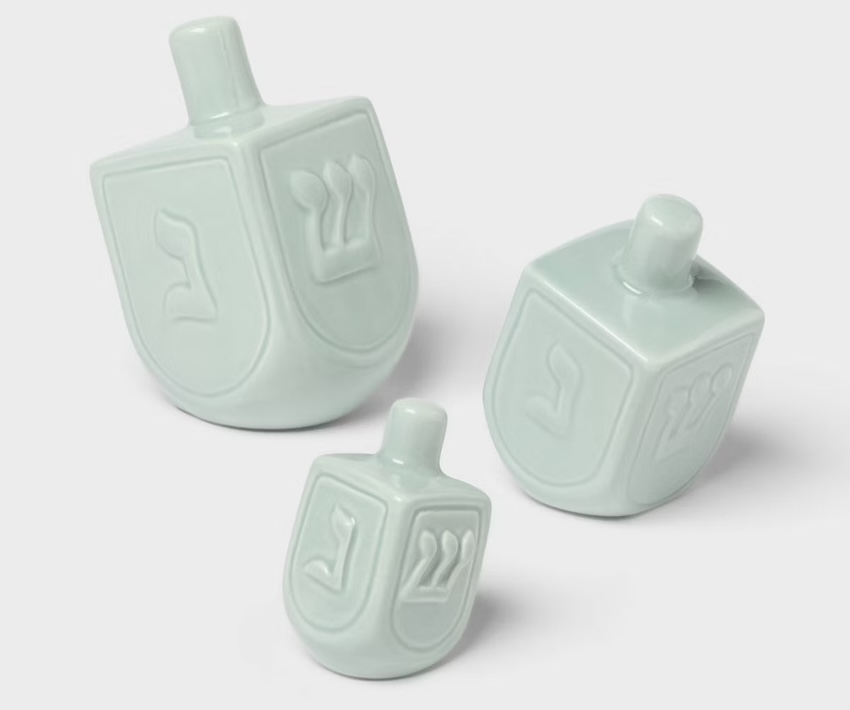 Ceramic Dreidels Decor Set