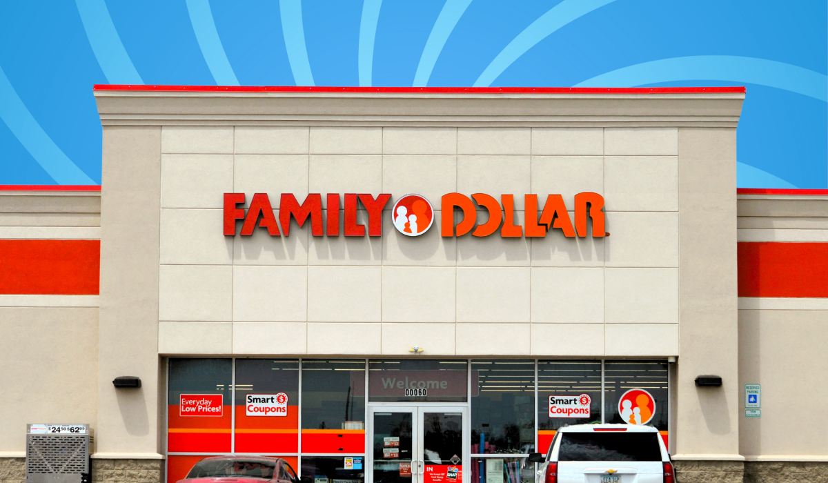Family Dollar store with a blue background
