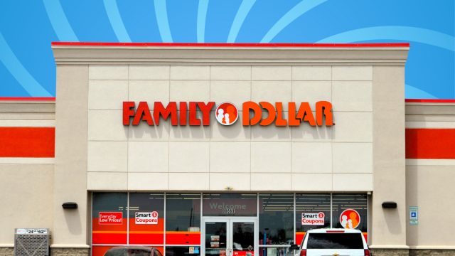 Family Dollar store with a blue background