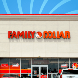 Family Dollar store with a blue background