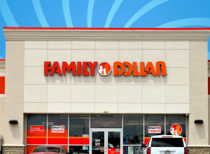 Family Dollar store with a blue background