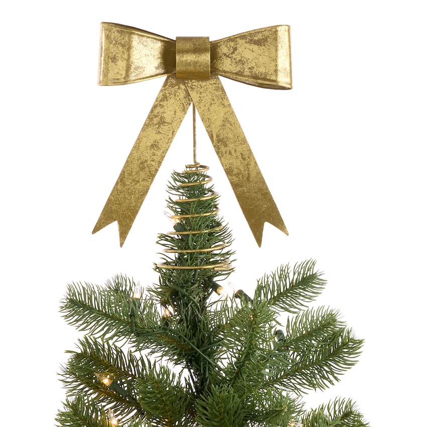 Gold Metal Bow Tree Topper