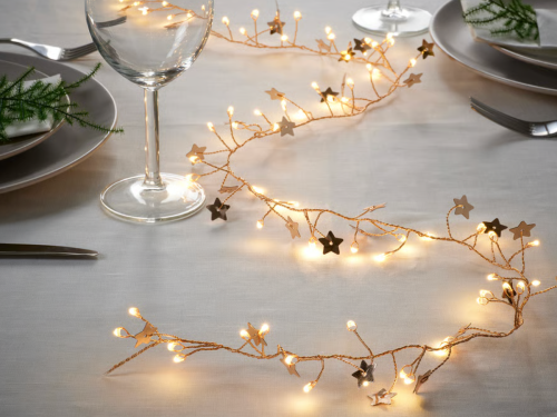 gold star string lights