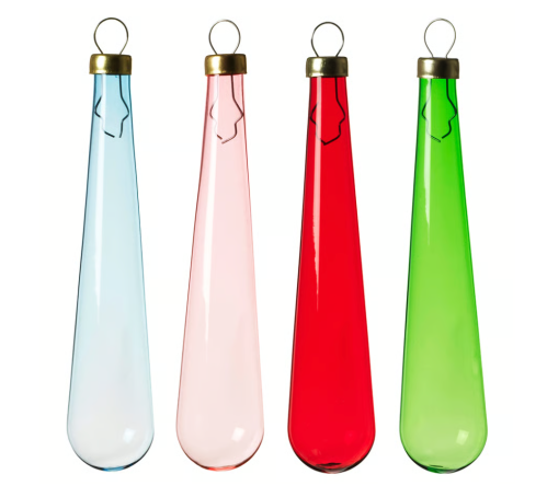 colorful glass teardrop christmas ornaments