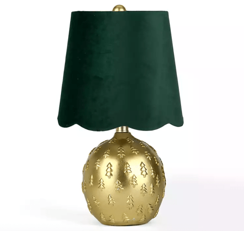 gold and green christmas lamp