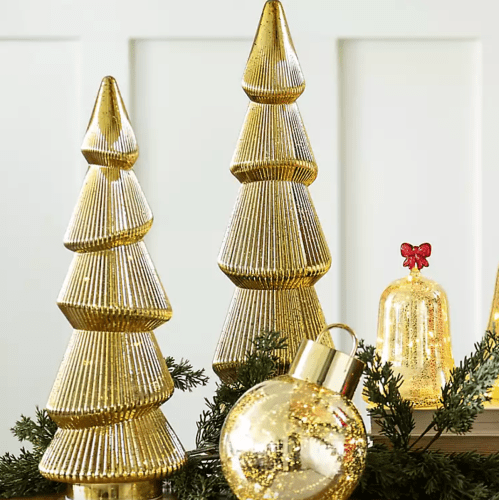 gold christmas trees