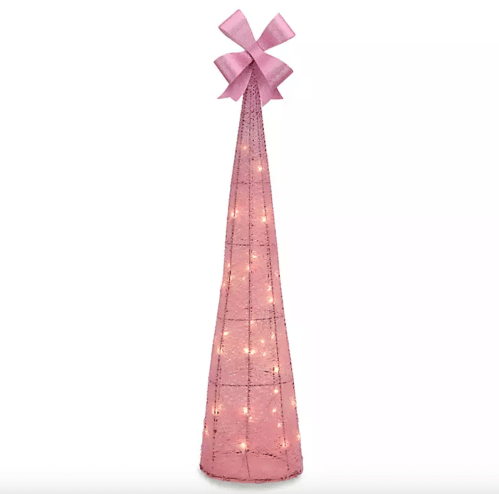 pink tabletop christmas tree