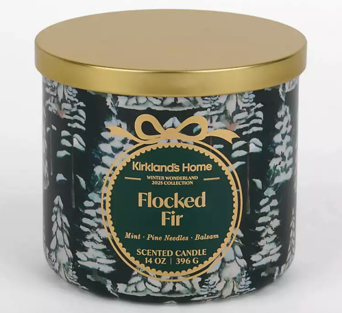 flocked fir candle