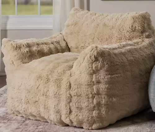 beige bean bag chair