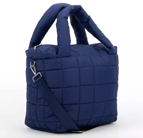 navy blue duffle bag