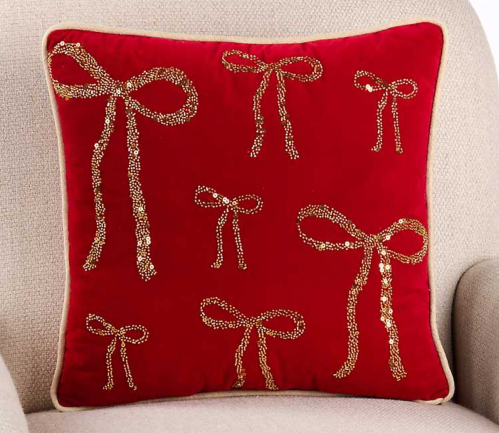 Red bow pillow