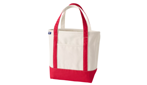 Lands End red and canvas tote