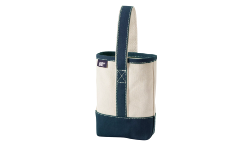 Lands End blue and canvas wine tote
