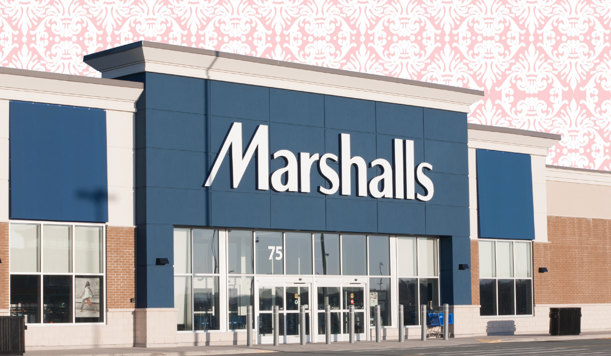 Marshalls store with a pink background