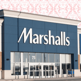 Marshalls store with a pink background