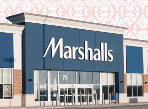Marshalls store with a pink background
