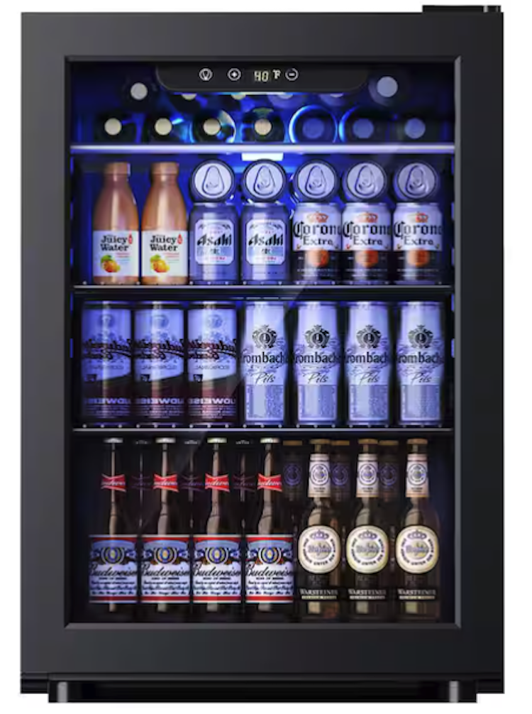 Simzlife 17.4 in. Single Zone 100-Cans Freestanding/Countertop Beverage Refrigerator Cooler Fridge