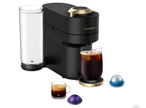 black and gold nespresso machine