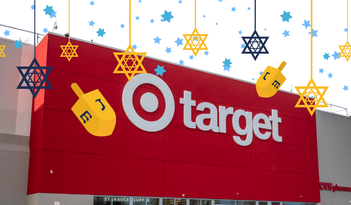 Target store with Hanukkah background
