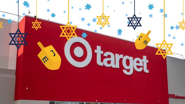 Target store with Hanukkah background