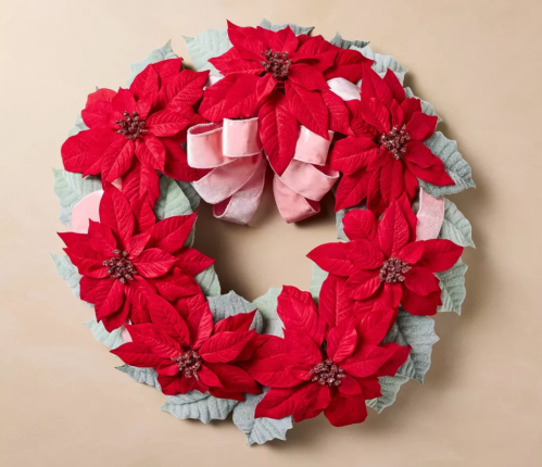 John Derian poinsettia wreath