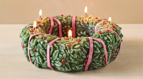 John Derian wreath candle