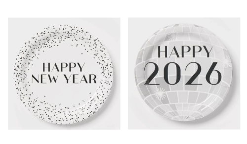 New Year's Eve paper plates