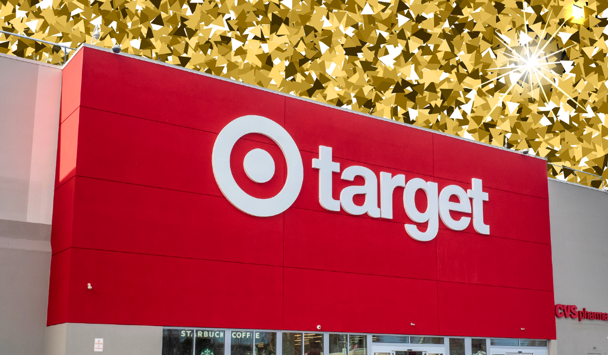 Target store with a gold background