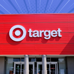 Target store with a purple background