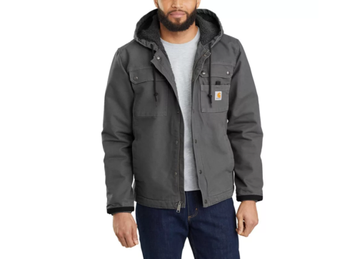 men's gray Carhart jacket