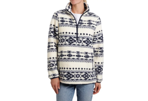 Vintage Threads Women's Printed Half-Zip Sherpa