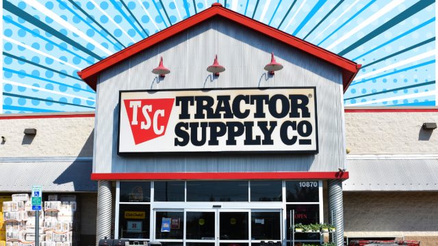 Tractor Supply store with a blue background