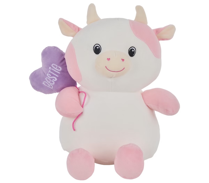 Valentine's Day Supersoft Plush Toy with Heart-Shaped Balloon