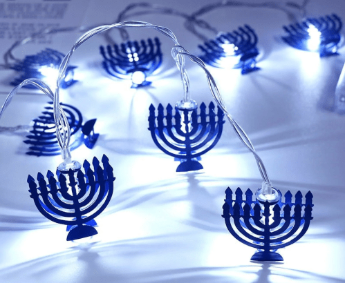 hanukkah menorah string lights