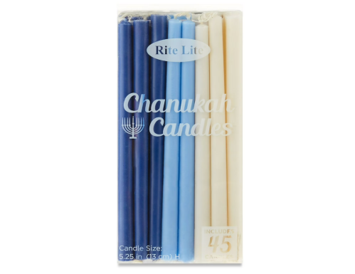 blue and white hanukkah candles