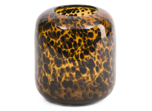 A&B HOME 8x8in Cheetah Print Glass Vase